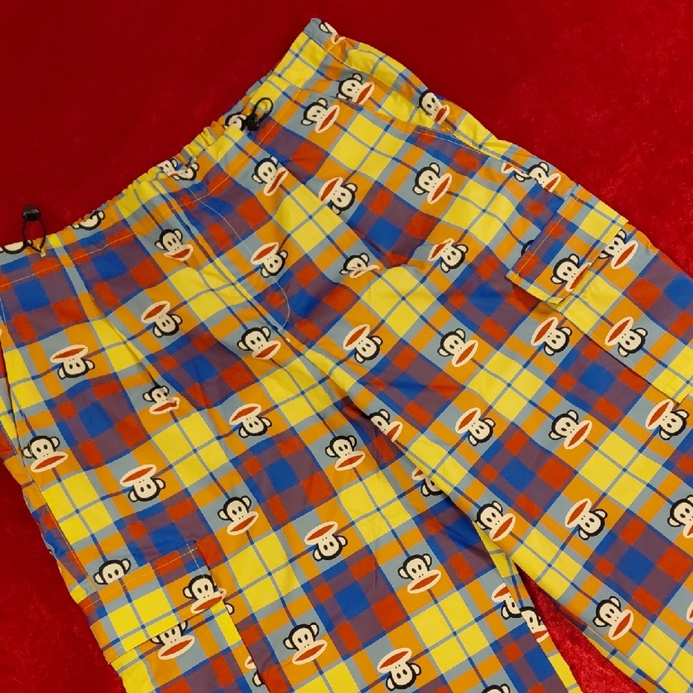 PAUL FRANK JULIUS WIDE LEG PANTS PLAID CARGO STYLE